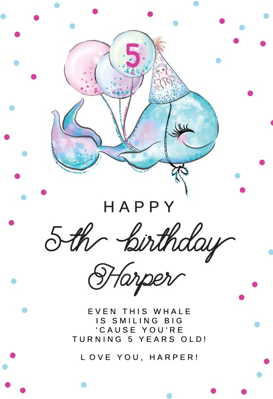 Whale tale - happy birthday card