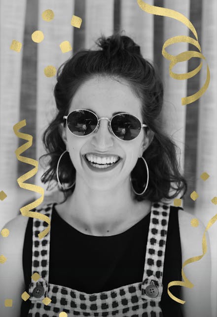 Whimsical Gold Ribbons - Happy Birthday Card