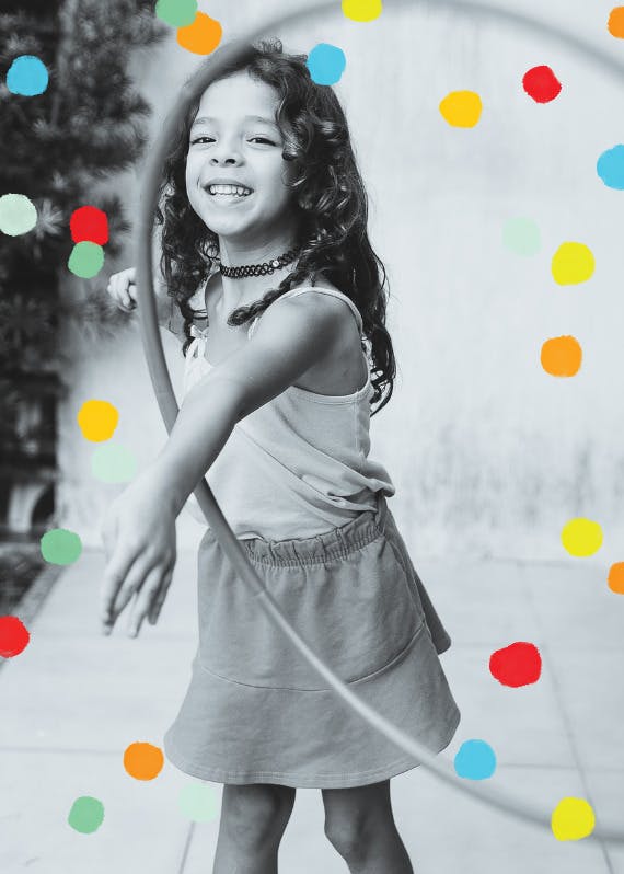 Whimsical polka dots -  tarjeta de cumpleaños