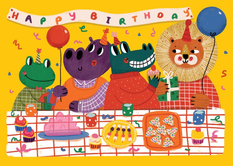 Wild party - happy birthday card