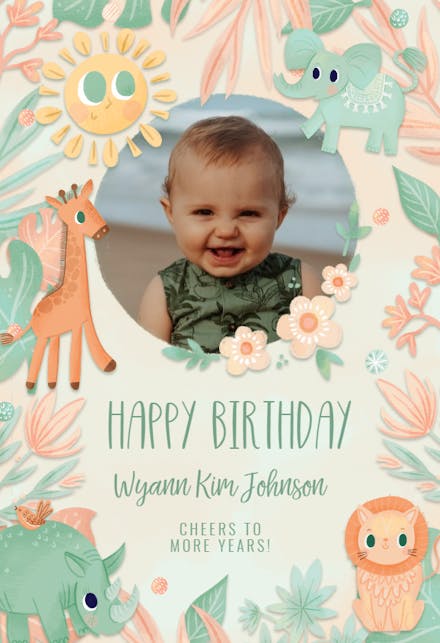 Wild pastel safari - Birthday Card
