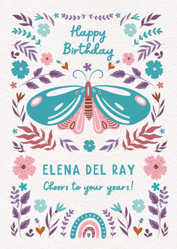 Wings & whimsy - happy birthday card