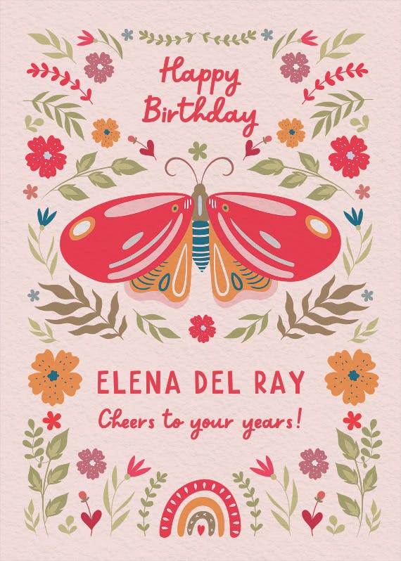 Wings & whimsy - happy birthday card