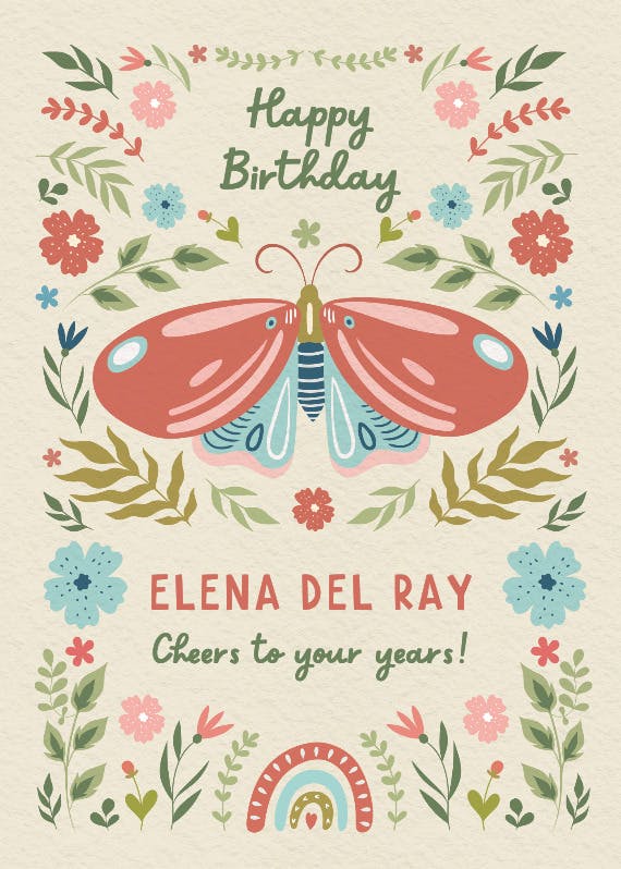 Wings & whimsy - birthday card
