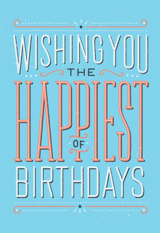 Wishing you - tarjeta de cumpleaños