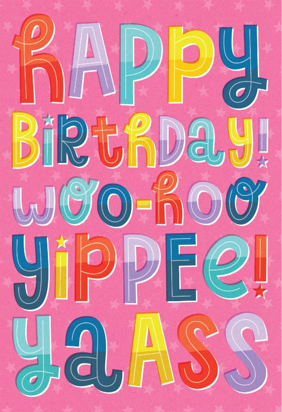 Woohoo yipee - tarjeta de cumpleaños