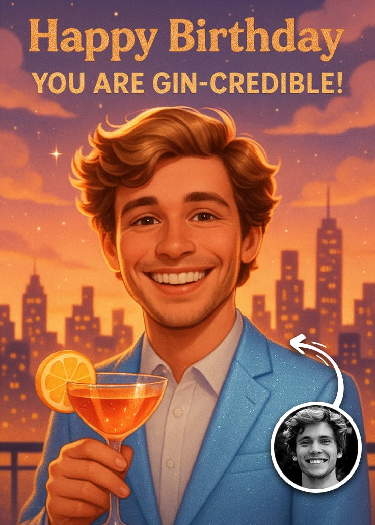 You are gin-credible - happy birthday card
