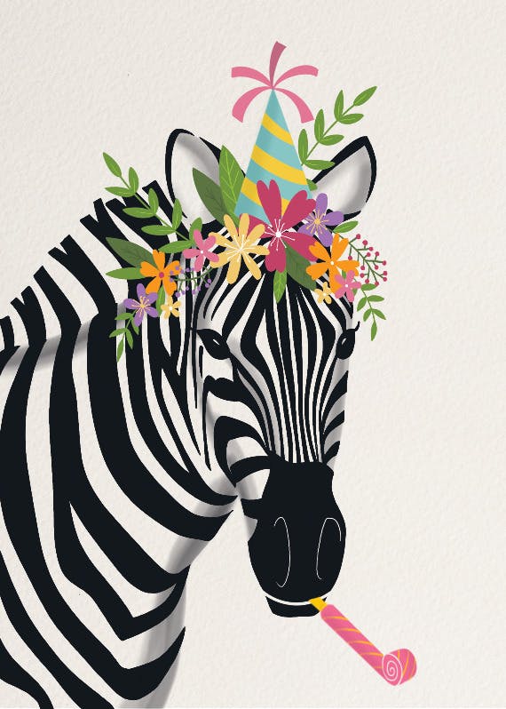 Zebrafied fun - happy birthday card