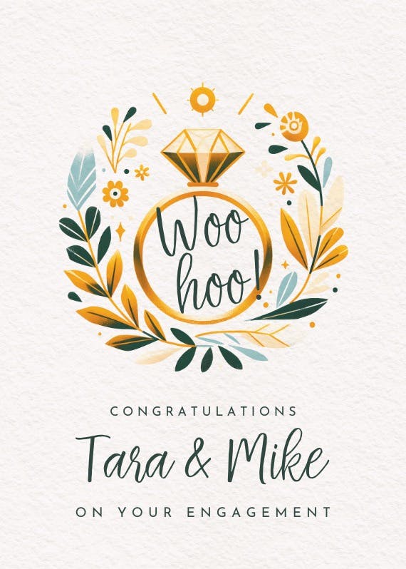 Bold ring - engagement congratulations card