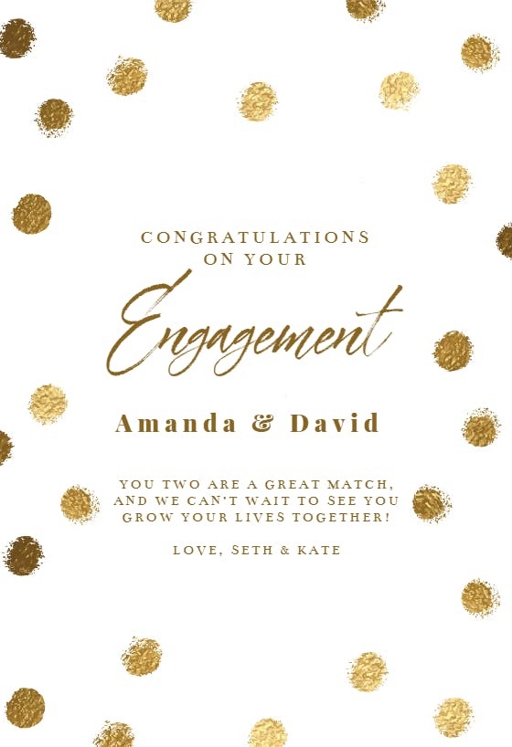 Celebration spot - engagement congratulations card
