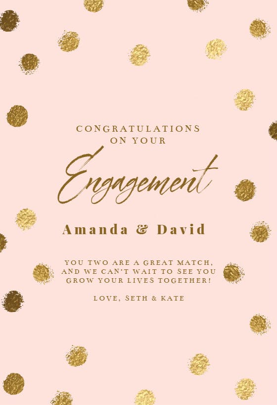 Celebration spot - engagement congratulations card