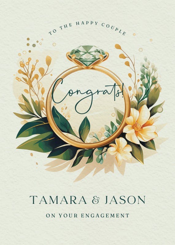 Engaged & ecstatic - engagement congratulations card