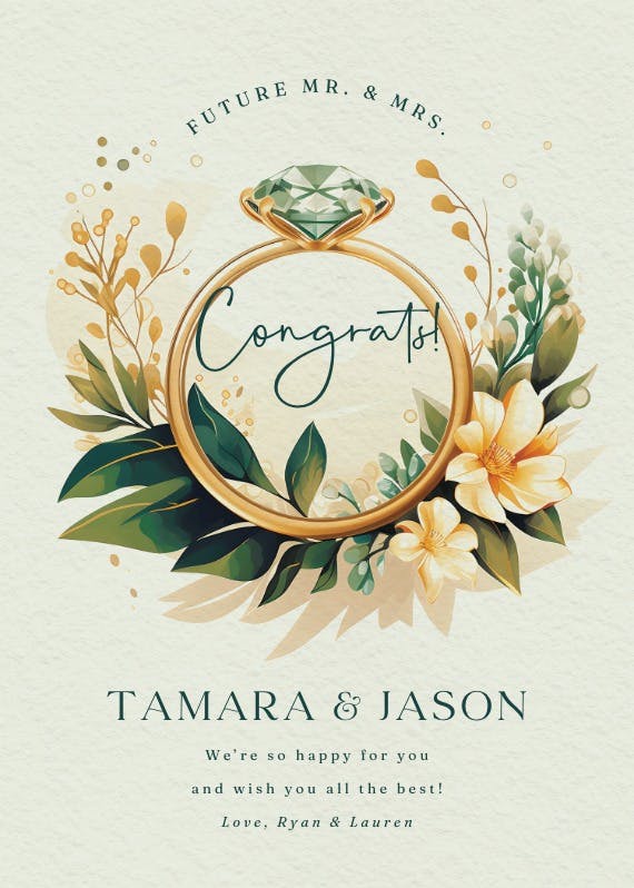 Engaged & excited - engagement congratulations card