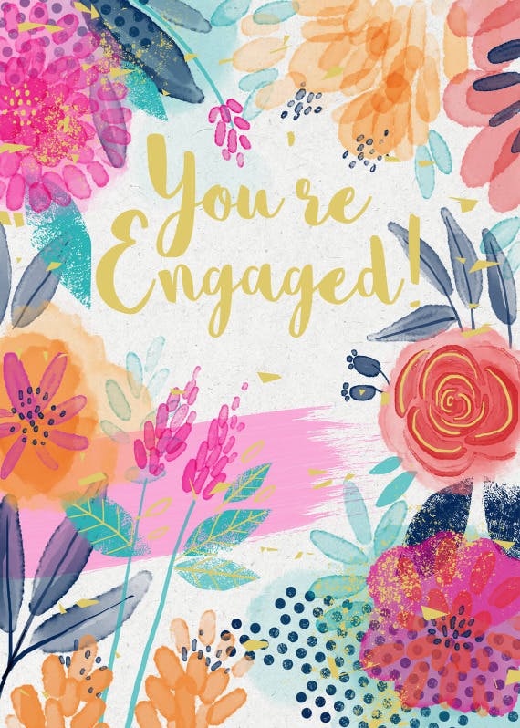 Floral forward - engagement congratulations card