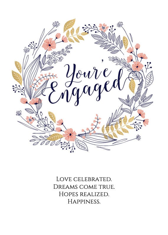 Full hearts - engagement congratulations card