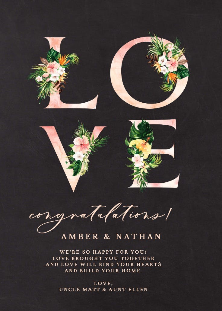 Love letters - engagement congratulations card