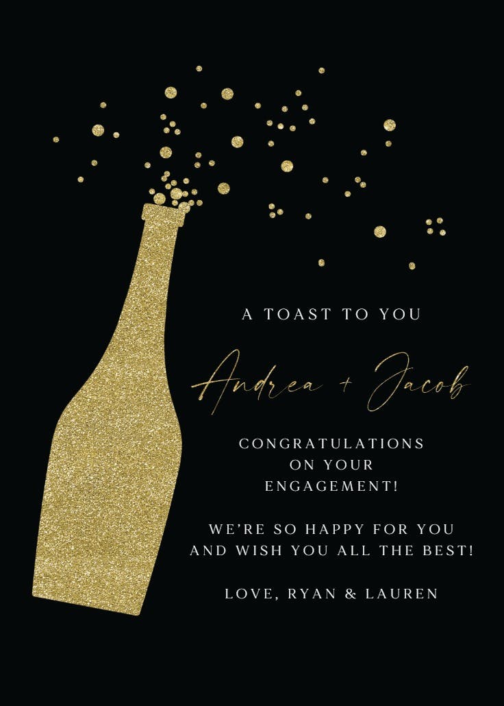 Pop & bubble - engagement congratulations card