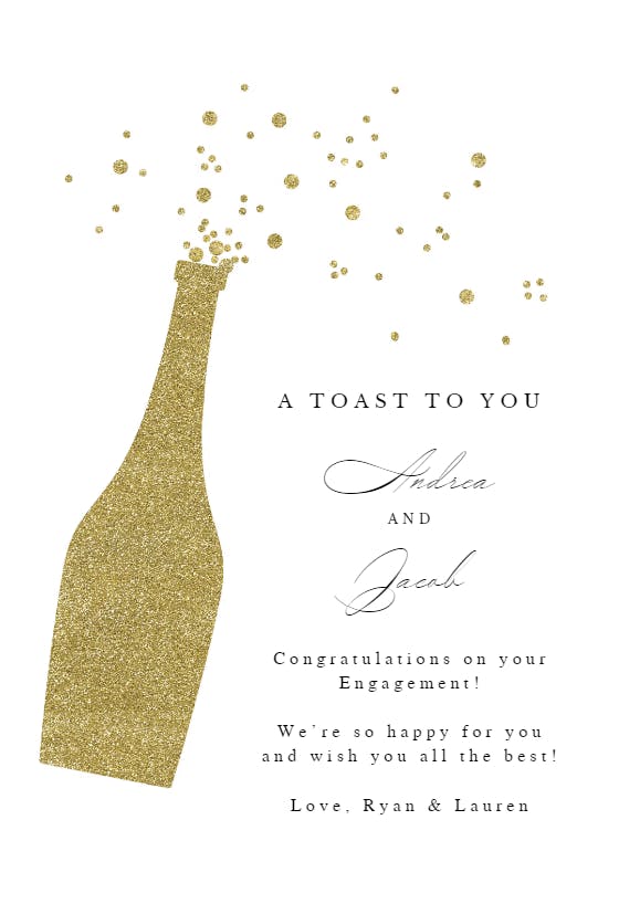 Pop & bubble - engagement congratulations card