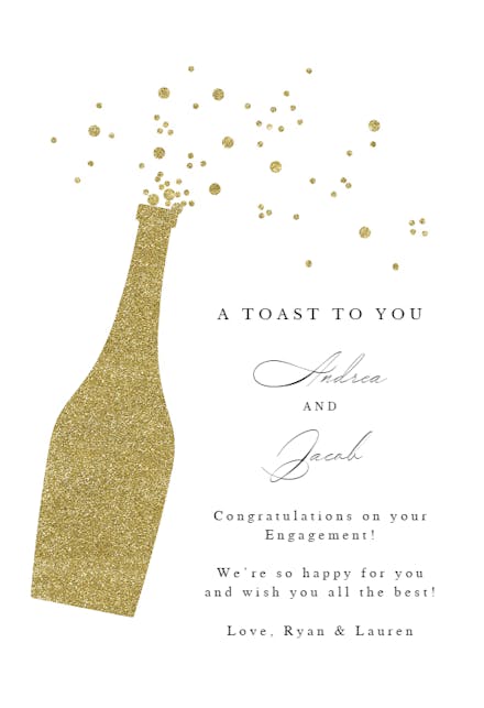 Toasting Two - Engagement Congratulations Card (Free) | Greetings Island