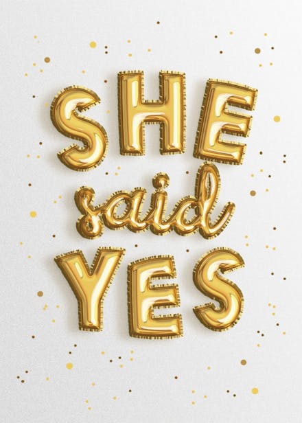 She said yes - engagement congratulations card