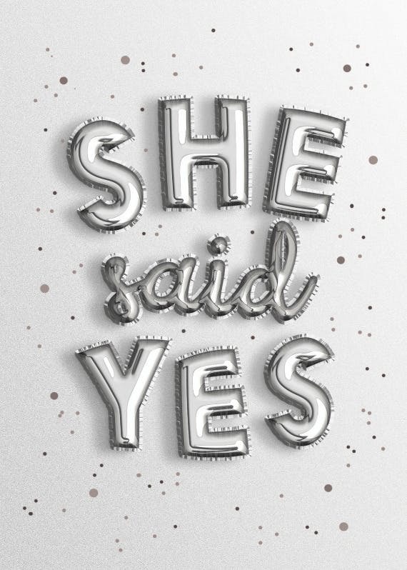 She said yes - free occasions card -