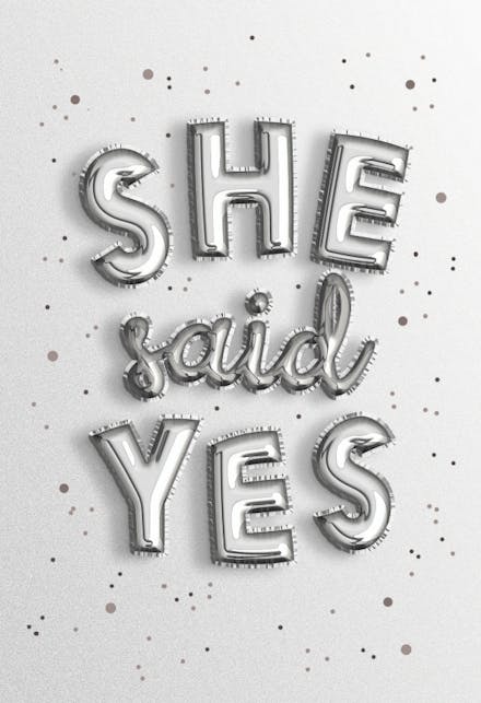 She Said Yes - Engagement Congratulations Card (Free) | Greetings Island