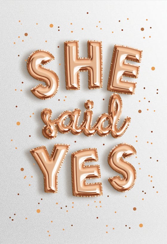 She Said Yes - Engagement Congratulations Card (Free) | Greetings Island