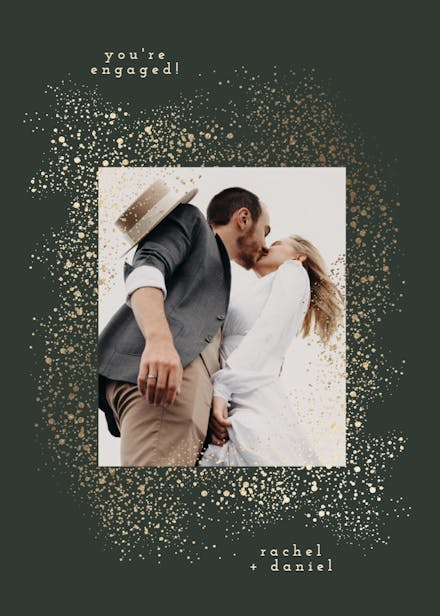 Snowy blast - engagement congratulations card