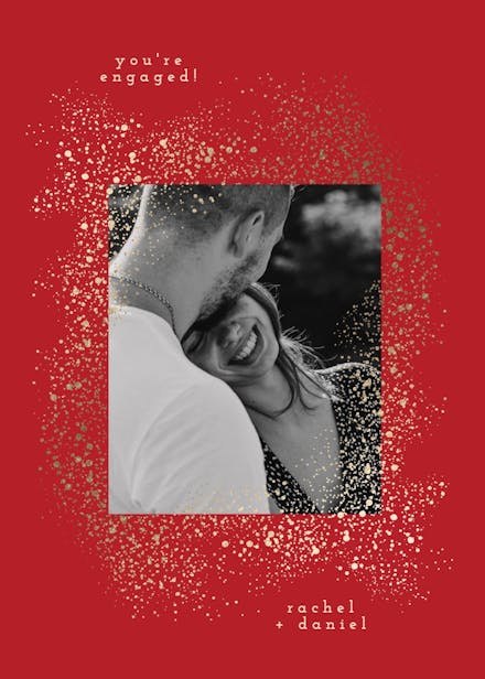 Snowy blast - engagement congratulations card
