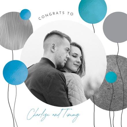 Surrealism balloons - wedding congratulations card