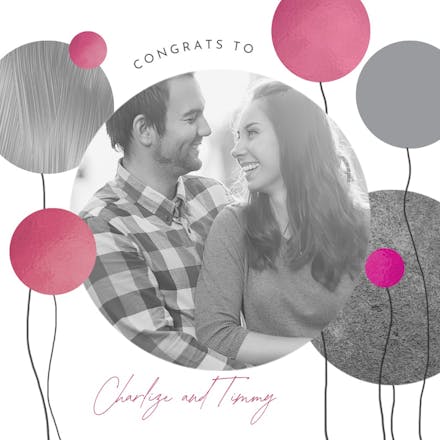 Surrealism balloons - engagement congratulations card