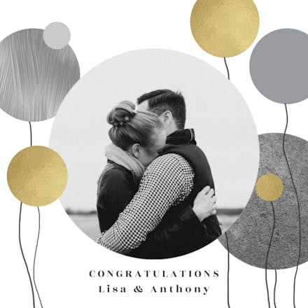 Surrealism balloons - Engagement Congratulations Card