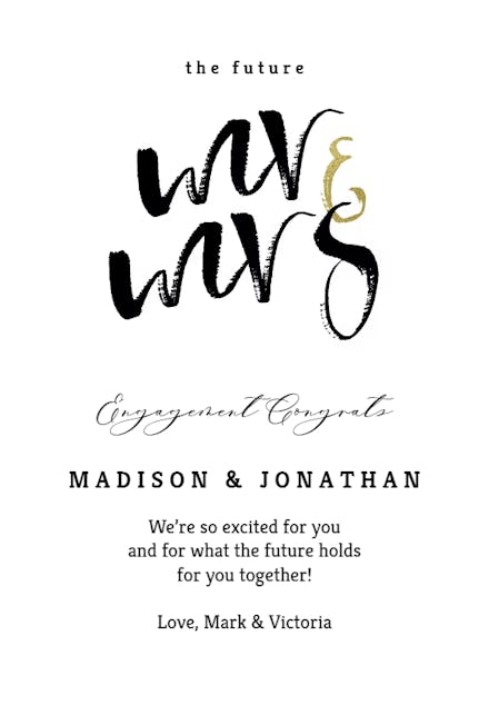 Trendy script - engagement congratulations card