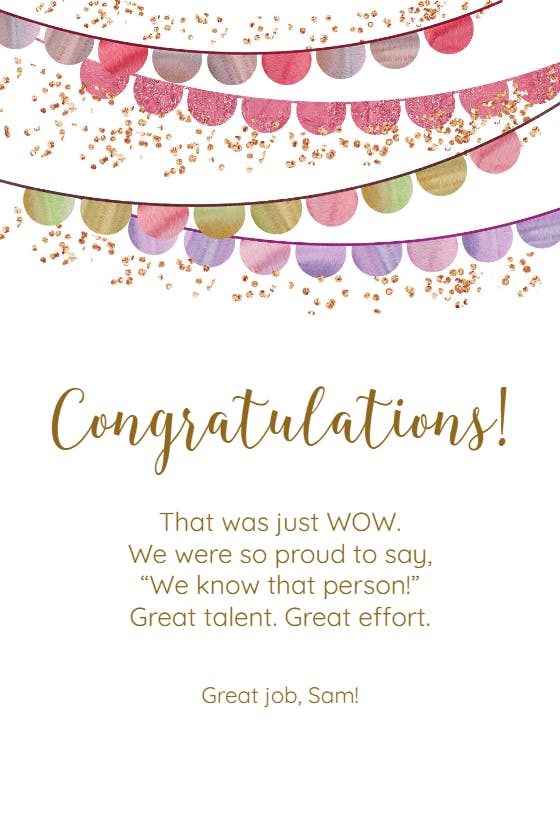 ¡felicidades! - congratulations card
