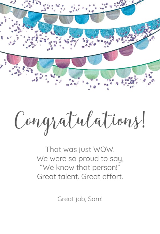 ¡felicidades! - congratulations card