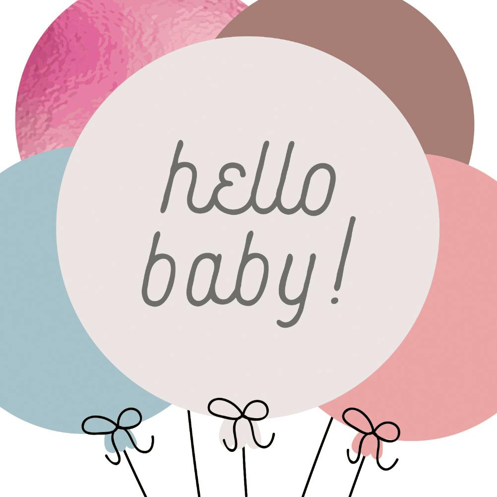 Baby balloons -  tarjeta para imprimir