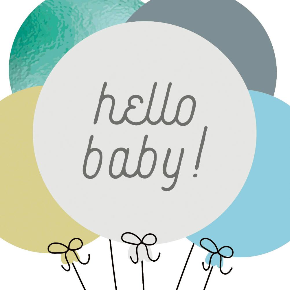 Baby balloons -  baby shower & new baby card