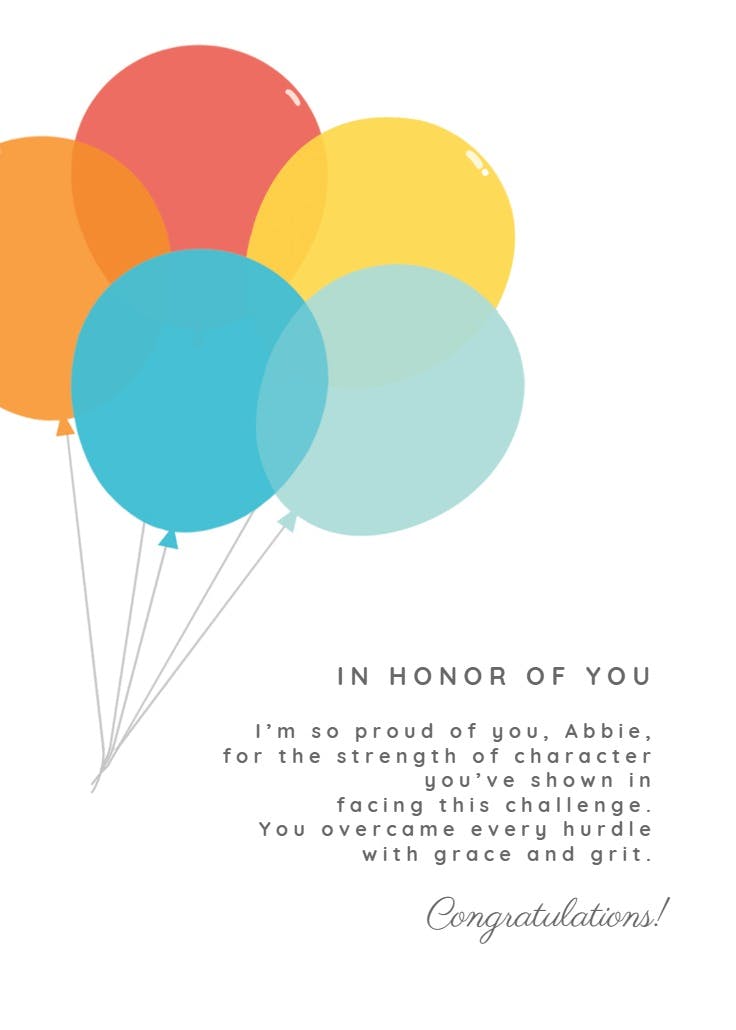 Balloon applause - congratulations card