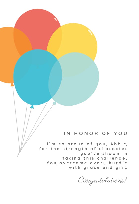 Balloon applause - congratulations card