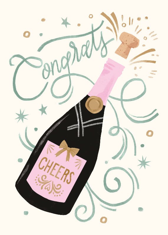 Bottled bliss - congratulations card