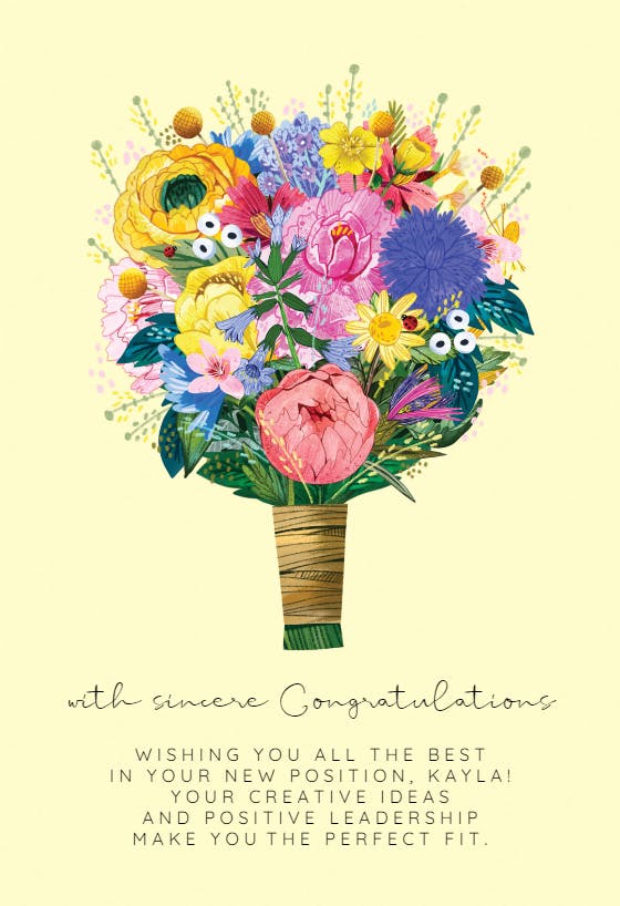 Bouquet array - congratulations card