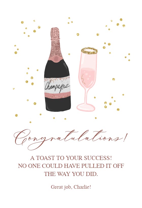 Cheers to you - congratulations card