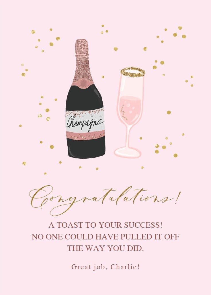 Cheers to you - congratulations card