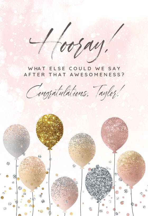 Clustered kudos - congratulations card