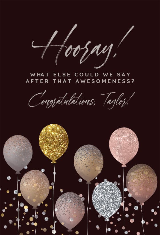 Clustered kudos -  free congratulations card