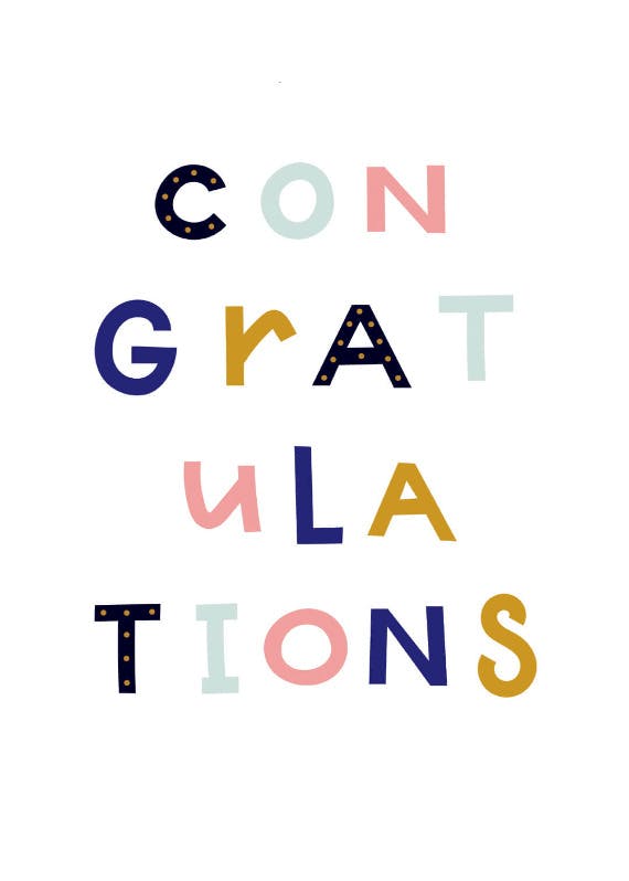 Colorful congratulations -  tarjeta de graduación