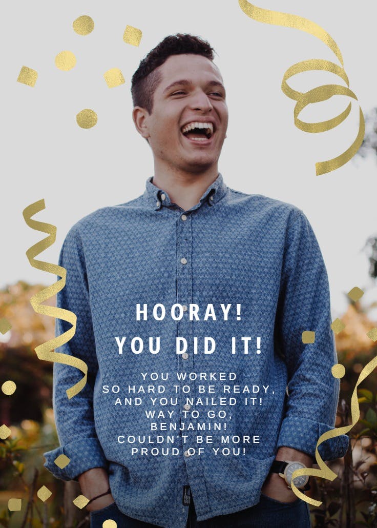 Confetti cameo - graduation card