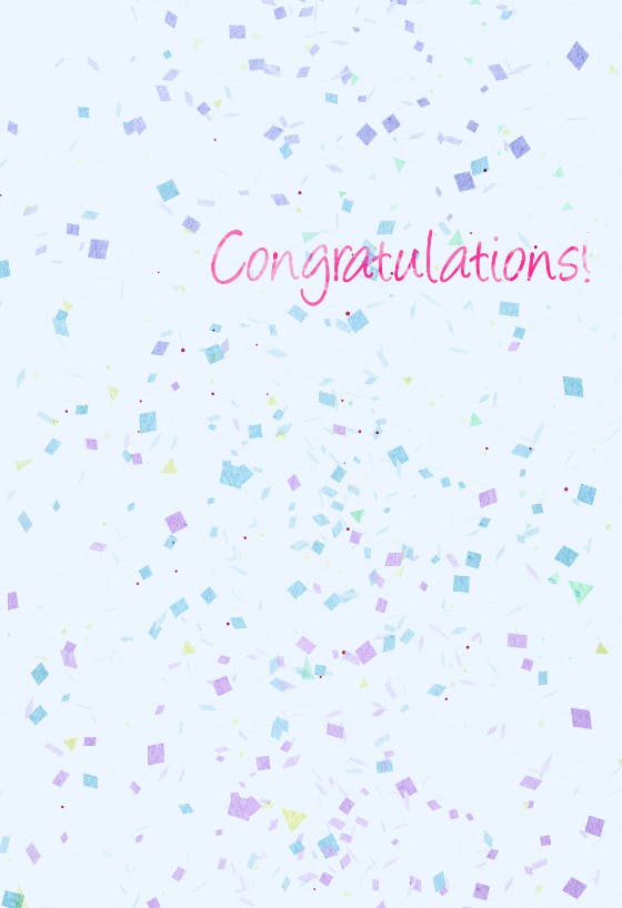 Congratulations confetti - congratulations card