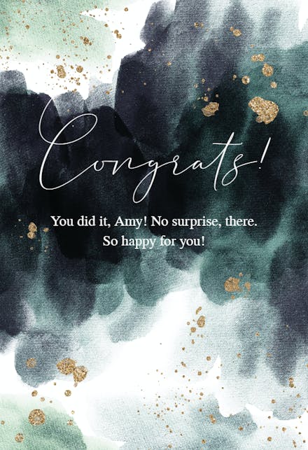 Emerald Glitter Sparkle - Congratulations Card