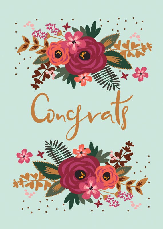 Floral congrats - wedding congratulations card